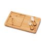 WOODS. Platou de branzeturi din bambus cu 2 accesorii din bambus și inox - Natural - Personalizat