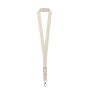 BALLINA. Lanyard din bumbac 100% cu carabină metalică - Natural deschis - Personalizat