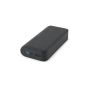 BECKER 20. Power bank de 20'000 mAh din ABS reciclat (100% rABS) cu încărcător wireless super rapid de 15W - Negru
