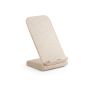 ENGLERT. Suport pentru smartphone cu încărcător wireless rapid de 10 W din ABS reciclat (100% rABS) și fibră de paie de grâu - Natural - Personalizat