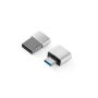 MINSKY. Set de 2 adaptoare USB-A / USB-C din aluminiu - Argintiu satinat - Personalizat