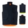 VL DIANA. Vestă căptușită (220g/m²), reversibilă și cu mai multe buzunare, din poliester (100%), cu închidere cu fermoar și extractor reversibil - Personalizat