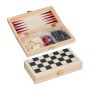 Joc Backgammon - Șah - Dame - Beige - 19 x 10,2 x 3,3 cm