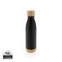 Vacuum stainless steel bottle with bamboo lid and bottom