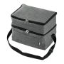 RPET Cooler bag with 2 compartments - Dark Grey - 31,5 × 20 × 23 cm
