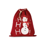 COTTON BAG WITH SNOWMAN DESIGN AND DRAWCORD CLOSURE
