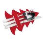 Set suport tacâm  - Rosu - 17 × 1,5 × 21,5 cm