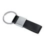 Keyring with a black PU strap - Grey - 8,8 × 2,1 × 1 cm
