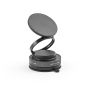 KEPLER. Magnetic mobile phone holder with vacuum attachment system for smooth and non-smooth surfaces (360º rotation) - Black