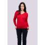 WOMEN’S V-NECK FINE GAUGE COTTON PULLOVER