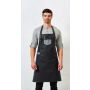 'DIVISION' WAXED LOOK DENIM BIB APRON WITH FAUX LEATHER