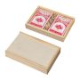 Set de cărţi de joc în cutie de lemn cu zaruri - Beige - 15 x 10,3 x 2,6 cm