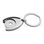 Metal keyring with shopping coin - Grey - 7,6 × 3,5 × 0,6 cm