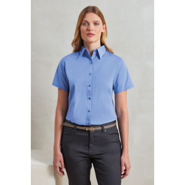 WOMEN'S SHORT SLEEVE POPLIN BLOUSE