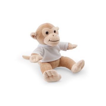MONKY. Monkey-shaped plush toy with t-shirt - Light brown