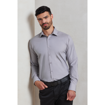 MEN'S STRETCH-FIT COTTON POPLIN LONG SLEEVE SHIRT