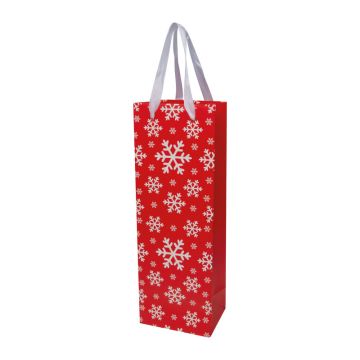Pungă cadou din hârtie - Rosu - 12 × 9 × 35
