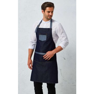 'DOMAIN' CONTRAST DENIM BIB APRON