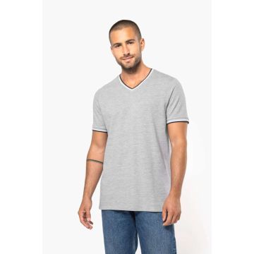 MEN'S PIQUÉ KNIT V-NECK T-SHIRT