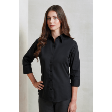 WOMEN'S POPLIN 3/4 SLEEVE BLOUSE