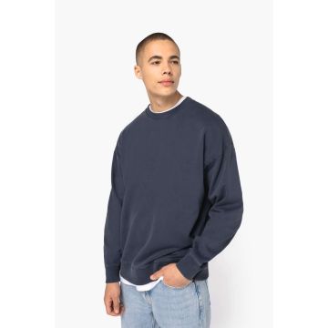 UNISEX WASHED EFFECT OVERSIZE ROUND NECK SWEATSHIRT