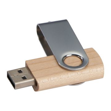 Twist USB Stick with light wood cover - Brown - 5,7 × 2 × 1 cm