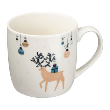 Cană cu motiv crăciun, 300ml - Alb  - ø 8,5 × 8,3 cm