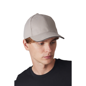 CAP WITH CONTRASTING SANDWICH PEAK - 6 PANELS