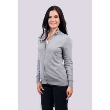 WOMEN’S FULL ZIP CARDIGAN FINE GAUGE COTTON