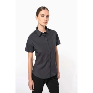 LADIES' SHORT-SLEEVED COTTON POPLIN SHIRT