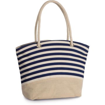 JUTE CANVAS DUFFEL SHOPPING BAG