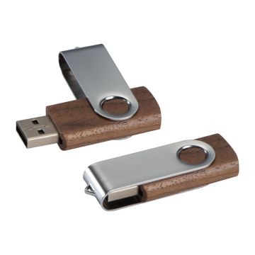 Twist USB Stick with dark wood cover - Brown - 5,7 × 2 × 1 cm