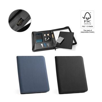 EMERGE FOLDER. Mapa 300 D poliester reciclat (100% rPET) A4 cu fermoar