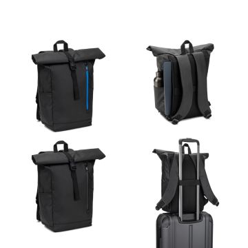 OSASCO BPACK. Rucsac Roll Top cu un design cu sistem de fermoare care permite rularea vârfului pentru a se potrivi cu volumul rucsacului, fabricat din poliester reciclat 600D