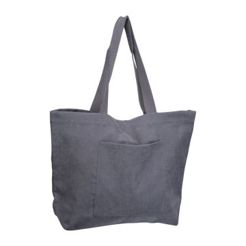 Cord shopper, 250 g/m² - Grey - 49 x 13,5 x 36 cm