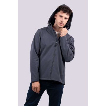 MEN’S 3-LAYER DETACHABLE HOODED SOFTSHELL JACKET