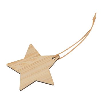 Decorațiune stea - Beige - 6 × 0,2 × 6 cm