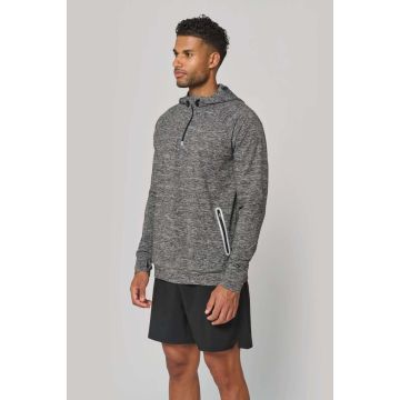 ZIP NECK HOODED SPORTS SWEATSHIRT