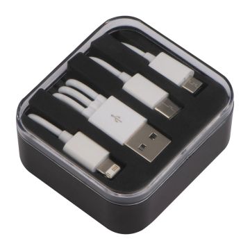 Cutie cablu încărcător - Negru - 6,5 × 5,9 × 2,9 cm