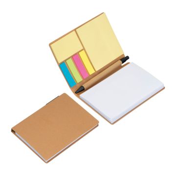 Caiet de notiţe cu pix și etichete autoadezive - Beige - 10,1 × 1,2 × 14,1