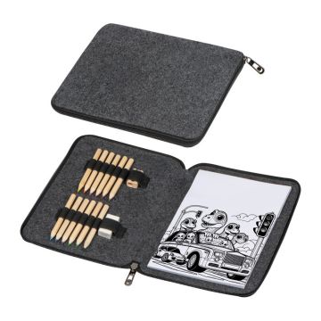 Set de desen în etui din pâslă