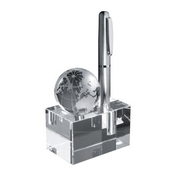 Set de birou din sticlă - Transparent - 10 × 2 × 5,7 cm