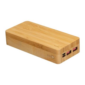 Powerbank din bambus, 20000 mAh