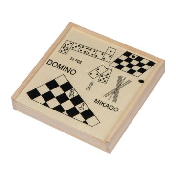 Set de jocuri din lemn - Beige - 16,5 × 16,5 × 3 cm