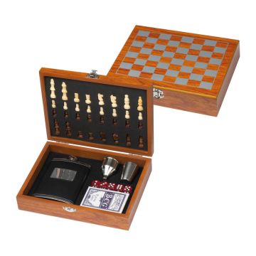 Set joc cu sticlă plată - Maro - 24 × 18 × 6 cm