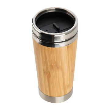 Cană termos cu acoperire bambus 400ml