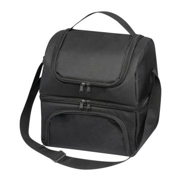 Geantă frigorifică cu recipient pentru alimente - Negru - 27,5 × 22 × 29 cm