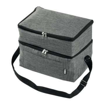 Geantă frigorifică RPET cu 2 compartimente - Gri - 31,5 × 20 × 23 cm