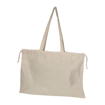 Sacoșă din bumbac organic cu şnur de închidere - Beige - 53 × 0,5 × 37