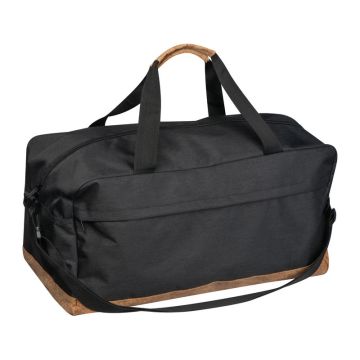 Geantă de voiaj RPET cu fund din plută - Negru - 50 × 25 × 26 cm